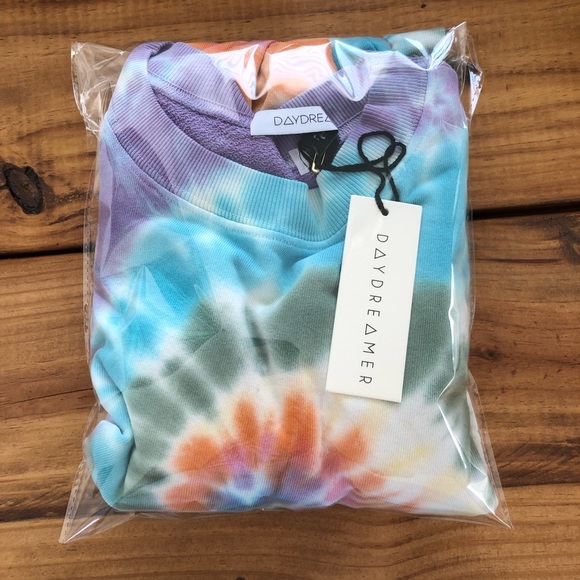 Daydreamer Tie Dye Crop Sweatshirt Rainbow Spiral - Picture 9 of 9